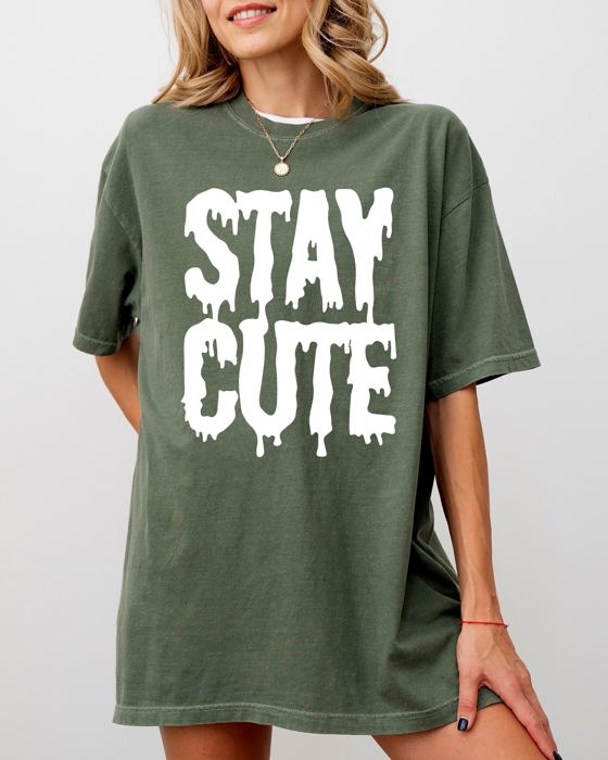 Stay Cute Spooky Creepy Halloween Exclusive Graphic Edition For Haunted Wardrobe Collection Comfort Colors Tee