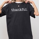 XXL Black Thankful Minimal Simplicity Autumn Fall Halloween Thanksgiving Comfort Colors Tee