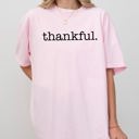 Large Blossom Light Pink Thankful Minimal Simplicity Autumn Fall Halloween Thanksgiving Comfort Colors Tee