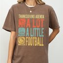 Small Espresso Brown Thanksgiving Agenda Turkey Nap Football Autumn Fall Funny Cozy Vintage Inspired Comfort Colors Tee