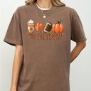  Tis The Season Pumpkin Spice Latte Football Leaves Coffee Autumn Fall Comfort Colors Tee