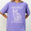  Unlikely To Apologize Cat Sarcastic Attitude Quote Graphic Premium Comfort Colors Tee
