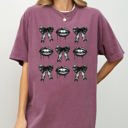 Large Berry Red Vampire Black Bows Coquette Ribbons Halloween Lace Gothic Spooky Scary Fangs Comfort Colors Tee