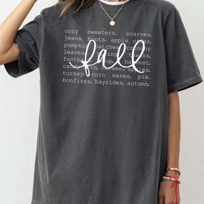 We Love Fall Autumn Minimal Simplicity Halloween Thanksgiving Comfort Colors Tee
