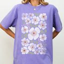  White Autumn Flowers Botanical Retro Fall Floral Vintage Garden Illustration Comfort Colors Tee
