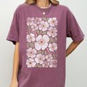 Large Berry Red White Autumn Flowers Botanical Retro Fall Floral Vintage Garden Illustration Comfort Colors Tee