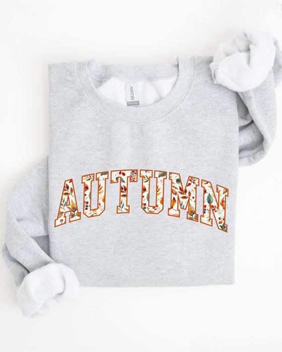 Autumn Varsity Fall Collegiate Retro Vintage Halloween Seasonal Graphic Sweatshirt