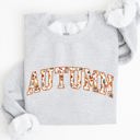 Small Ash Light Gray Autumn Varsity Fall Collegiate Retro Vintage Halloween Seasonal Graphic Sweatshirt