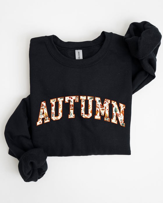 Autumn Varsity Fall Collegiate Retro Vintage Halloween Seasonal Graphic Sweatshirt