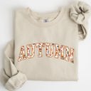 Small Sand Autumn Varsity Fall Collegiate Retro Vintage Halloween Seasonal Graphic Sweatshirt