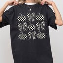  Checkered Retro Pumpkins Coquette Ribbons Bows Halloween Autumn Fall Comfort Colors Tee