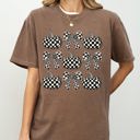 XXXL Espresso Brown Checkered Retro Pumpkins Coquette Ribbons Bows Halloween Autumn Fall Comfort Colors Tee
