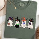  Cute Halloween Ghosts, Witches, Skeleton Halloween Fall Autumn Comfort Colors Tee