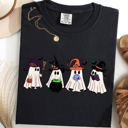 XXXL Black Cute Halloween Ghosts, Witches, Skeleton Halloween Fall Autumn Comfort Colors Tee