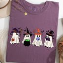 Medium Berry Red Cute Halloween Ghosts, Witches, Skeleton Halloween Fall Autumn Comfort Colors Tee