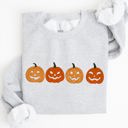 XXL Ash Light Gray Cute Mini Pumpkins Jack-O-Lanterns Retro Halloween Fall Autumn Harvest Cozy Nostalgic Seasonal Sweatshirt