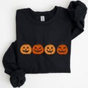 XL Black Cute Mini Pumpkins Jack-O-Lanterns Retro Halloween Fall Autumn Harvest Cozy Nostalgic Seasonal Sweatshirt