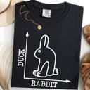  Duck Rabbit Meme Optical Illusion Limited Run Edition Graphic Design Comfort Colors Tee