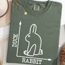 XXXL Moss Dark Green Duck Rabbit Meme Optical Illusion Limited Run Edition Graphic Design Comfort Colors Tee