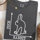 Small Pepper Dark Gray Duck Rabbit Meme Optical Illusion Limited Run Edition Graphic Design Comfort Colors Tee
