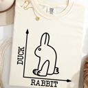 XXXL Ivory Cream Duck Rabbit Meme Optical Illusion Limited Run Edition Graphic Design Comfort Colors Tee