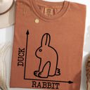 Large Yam Duck Rabbit Meme Optical Illusion Limited Run Edition Graphic Design Comfort Colors Tee