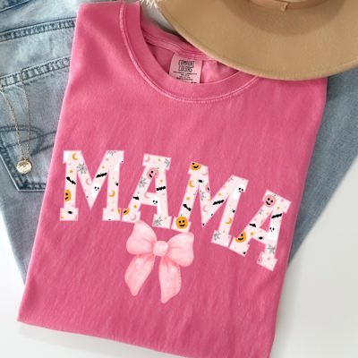 Halloween Mama Coquette Ribbons And Bows Fall Autumn Limited Edition Comfort Colors Tee