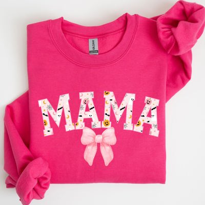 Halloween Mama Coquette Ribbons And Bows Festive Fall Autumn Seasonal Sweatshirt