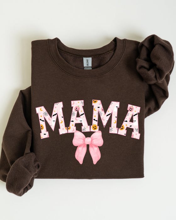 Halloween Mama Coquette Ribbons And Bows Festive Fall Autumn Seasonal Sweatshirt