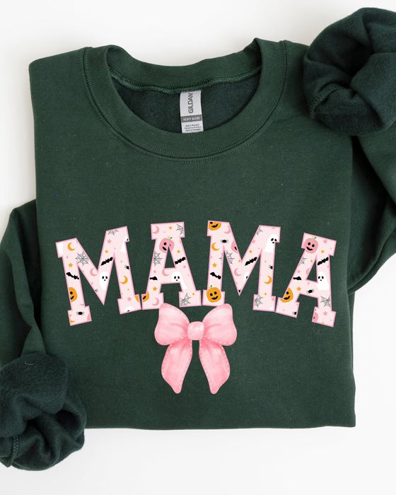 Halloween Mama Coquette Ribbons And Bows Festive Fall Autumn Seasonal Sweatshirt