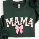 XL Forest Green Halloween Mama Coquette Ribbons And Bows Festive Fall Autumn Seasonal Sweatshirt