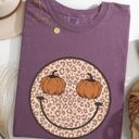 XXL Berry Red Leopard Print Smiley Halloween Pumpkin Retro Fall Autumn Shirt Comfort Colors Tee