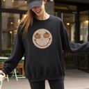 XXXL Black Leopard Print Smiley Halloween Pumpkin Retro Fall Autumn Cozy Vintage Graphic Sweatshirt