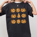 XXXL Black Retro Floral Pumpkins Halloween Jack-O-Lantern Fall Autumn Vibes Comfort Colors Tee