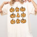 XXL Ivory Cream Retro Floral Pumpkins Halloween Jack-O-Lantern Fall Autumn Vibes Comfort Colors Tee