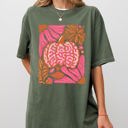  Retro Floral Pumpkin Jack-O-Lantern Harvest Fall Seasonal Design Print Comfort Colors Tee