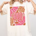 XL Ivory Cream Retro Floral Pumpkin Jack-O-Lantern Harvest Fall Seasonal Design Print Comfort Colors Tee