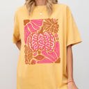 Small Mustard Retro Floral Pumpkin Jack-O-Lantern Harvest Fall Seasonal Design Print Comfort Colors Tee