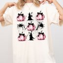  Witch Spiders Pumpkins Spooky Coquette Ribbons and Bows Halloween Comfort Colors Tee