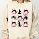 XXL Sand Witch Spiders Pumpkins Spooky Coquette Ribbons and Bows Halloween Autumn Sweatshirt