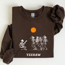  Yeehaw Dancing Skeletons Halloween Country Western Cowboys Day Of The Dead Inspired Sweatshirt