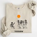 XXXL Sand Yeehaw Dancing Skeletons Halloween Country Western Cowboys Day Of The Dead Inspired Sweatshirt