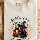  Black Cat Social Club Coquette Halloween Witch Pumpkin Jack-O-Lantern Comfort Colors Tee