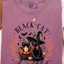 XL Berry Red Black Cat Social Club Coquette Halloween Witch Pumpkin Jack-O-Lantern Comfort Colors Tee