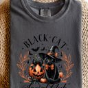 XL Pepper Dark Gray Black Cat Social Club Coquette Halloween Witch Pumpkin Jack-O-Lantern Comfort Colors Tee