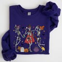 XL Purple Dancing Skeleton Halloween Party Trick Or Treat Cute Fun Spooky Vibe Collective Sweatshirt