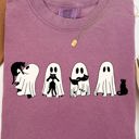 XXXL Berry Red Ghost Cats Halloween Witch Skeleton Trick Or Treat Adorable Vintage Cartoon Style Comfort Colors Tee