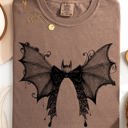 XXL Espresso Brown Halloween Bat With Delicate Lace Gothic Witch Silhouette And Spooky Night Motif Comfort Colors Tee