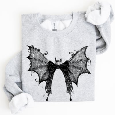 Halloween Bat Lace Gothic Spooky Witch Motif Fashion Statement For Midnight Lovers Sweatshirt