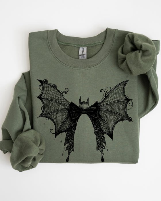 Halloween Bat Lace Gothic Spooky Witch Motif Fashion Statement For Midnight Lovers Sweatshirt